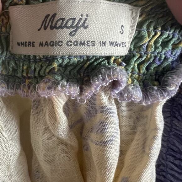 Maaji Florentina Mini Dress Small Bandana Patchwork Pastel Boho Festival Smocked - Picture 11 of 13